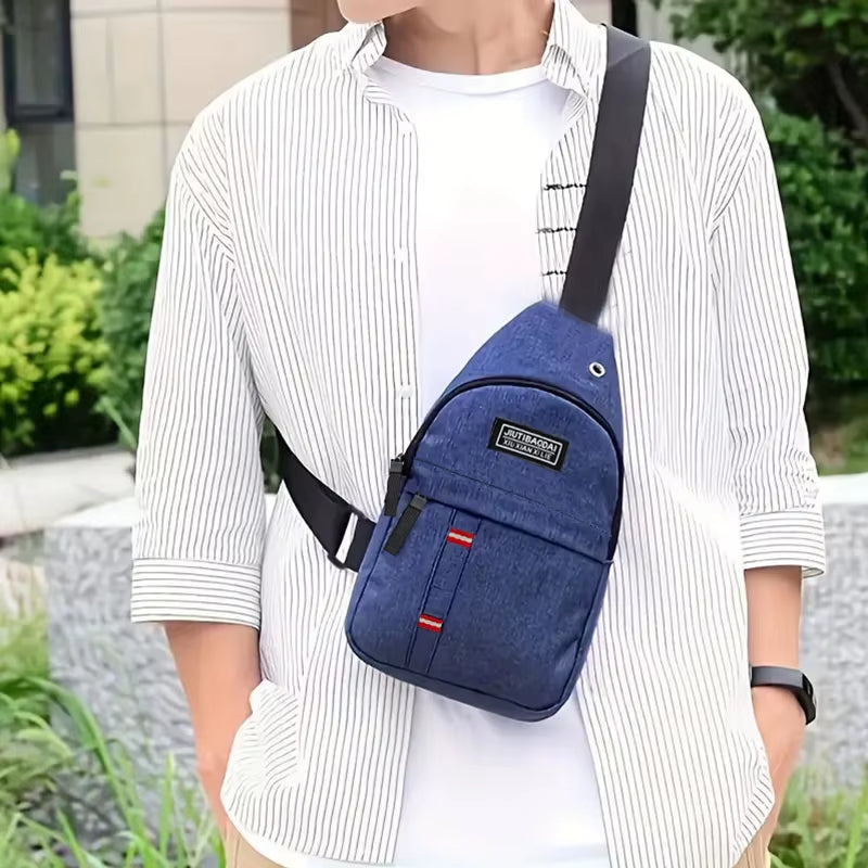 Men'S and Women'S Adjustable Breast Pockets, Single-Shoulder Diagonal Cross Oxford Fabric Breast Pockets