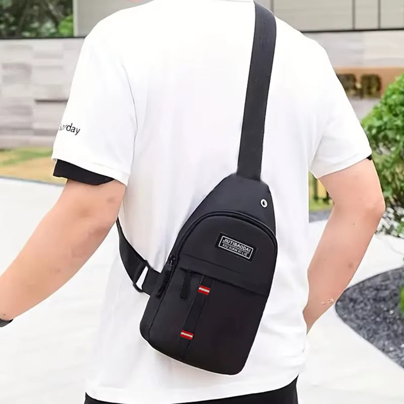 Men'S and Women'S Adjustable Breast Pockets, Single-Shoulder Diagonal Cross Oxford Fabric Breast Pockets