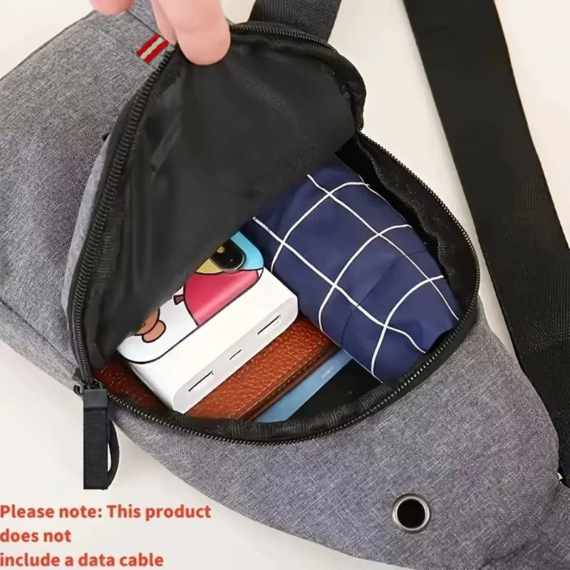 Men'S and Women'S Adjustable Breast Pockets, Single-Shoulder Diagonal Cross Oxford Fabric Breast Pockets